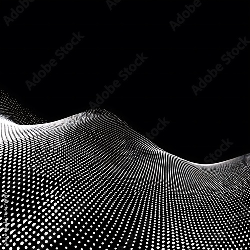 Dynamic Black-and-White Dotted Wave Pattern