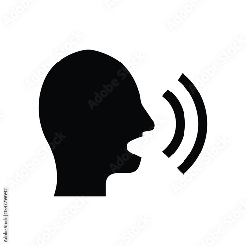 "Voice or Speech Icon with Sound Waves"