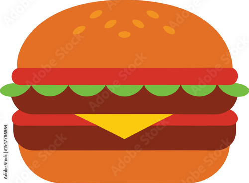 Flat Style Bbq Pulled Pork Sandwich On Variation 2 Vector Art