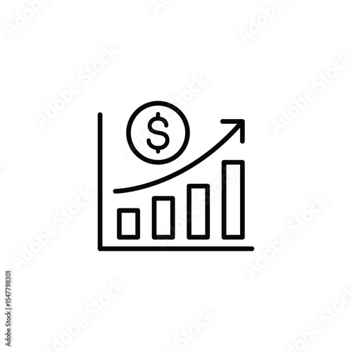 Illustrative graphic showing upward trend in profits and financial growth.