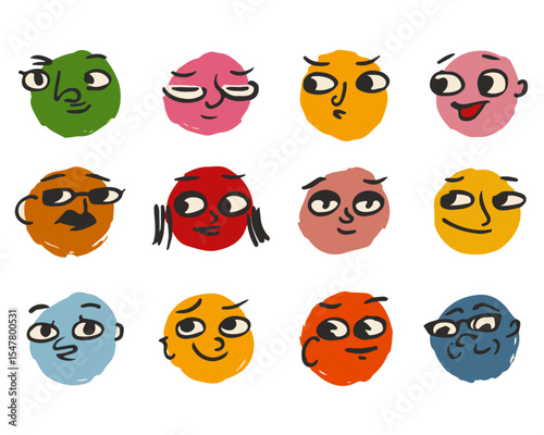 Wallpaper Mural Cartoon Faces with Diverse Expressions and Skin Tones

 Torontodigital.ca