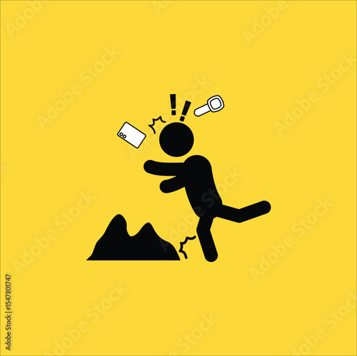  This artwork delivers a strong message about pedestrian safety and the dangers of distracted driving. Vector illustration design. Eps 10.
