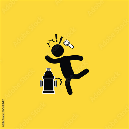  This artwork delivers a strong message about pedestrian safety and the dangers of distracted driving. Vector illustration design. Eps 10.