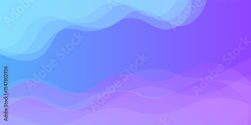 Banner background, blue and purple gradations, colorful, wavy effect stye, memphis