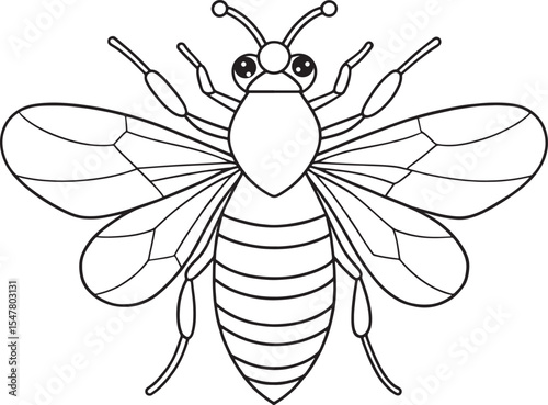 Honeybee wings and hive bug illustration for fun learning worksheets