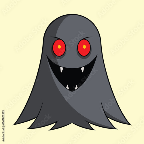 Evil spooky ghost illustration for halloween design projects