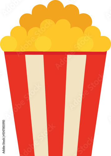 Flat Style Popcorn Bucket Back Vector Art