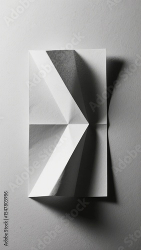 Folded Paper Forming a Geometric Arrow Shape