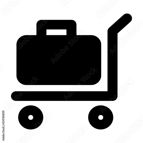 solid vector icon suitcase representing travel and vacation themes. Perfect for tourism websites, booking apps. Clean SVG format, fully scalable and editable for web or print.