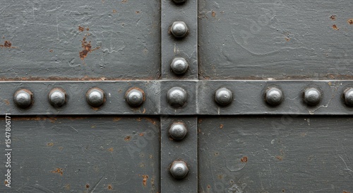 Industrial Gray Metal Panel with Rivets