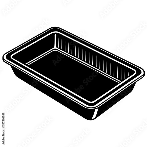 Disposable plastic food container isolated on white background