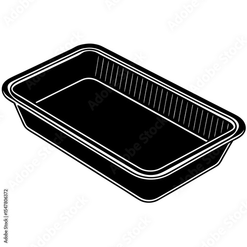 Disposable plastic food container isolated on white background