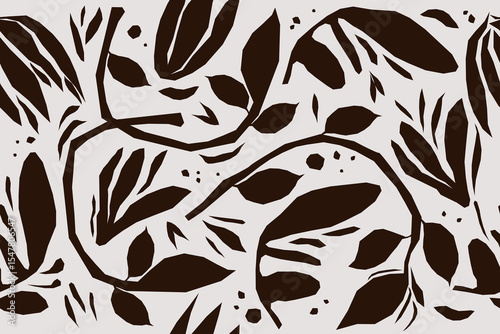Organic abstract flowers shapes floral pattern. seamless pattern. botanical background. modern boho style