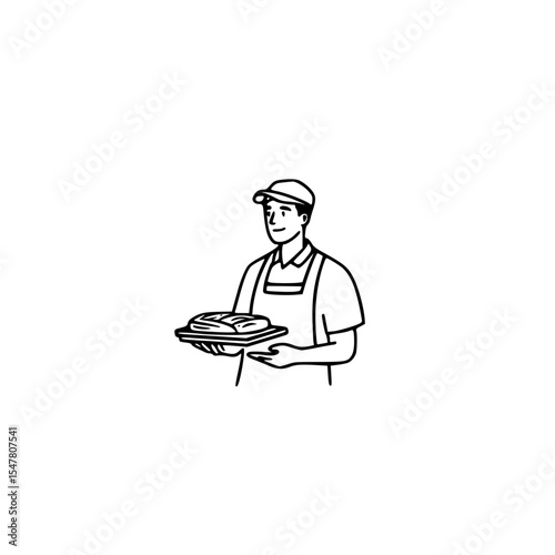 Vector illustration of a professional baker icon