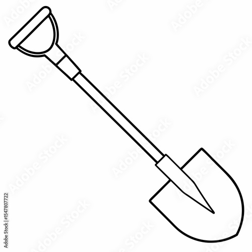 Outline of a shovel isolated on white background