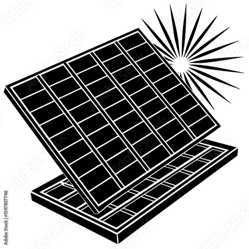Solar panel provides renewable energy isolated on white background