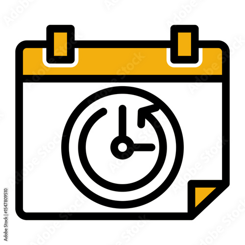 Calendar Adjustment Icon - Outline Color Lineal Style for Planning Systems.