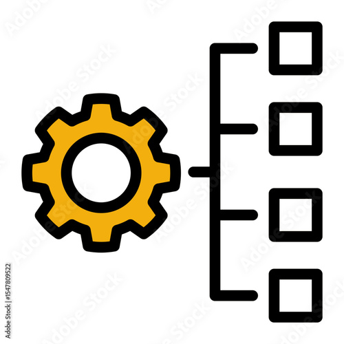 Structure Optimization Icon - Outline Color Lineal Style for Efficient Systems.