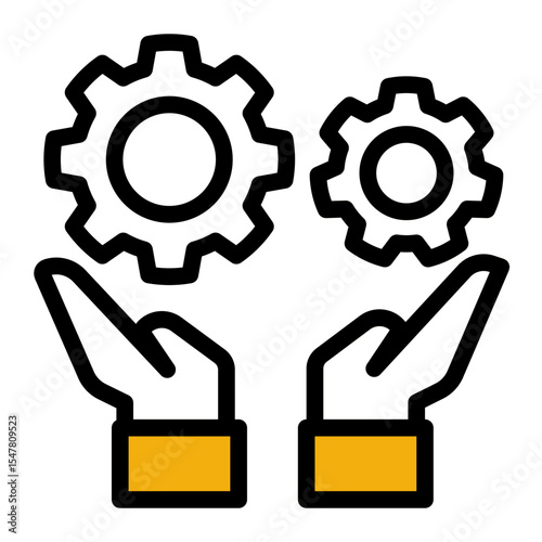 Team Collaboration Icon - Outline Color Lineal Style for Group Workflows.