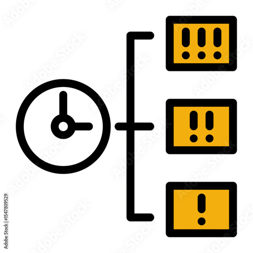 Urgency Indicator Icon - Outline Color Lineal Style for Critical Tasks.