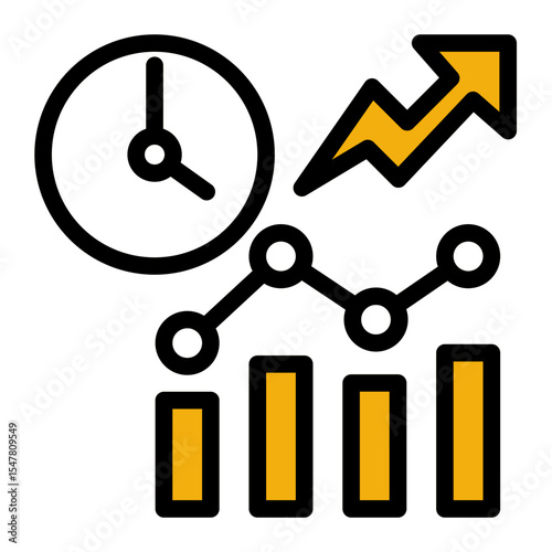Efficiency Gauge Icon - Outline Color Lineal Style for Performance Metrics.