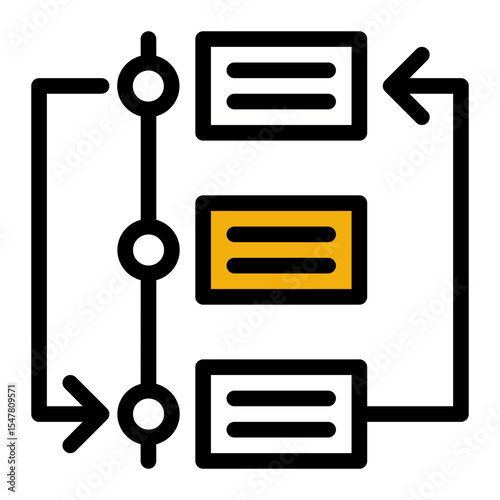 Task Ranking Icon - Outline Color Lineal Style for Workflow Management.
