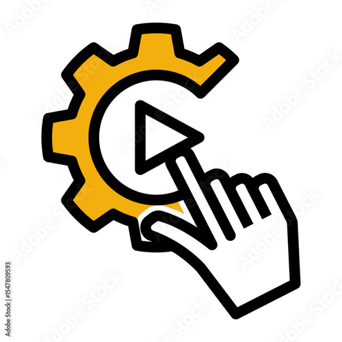 Decision Trigger Icon - Outline Color Lineal Style for Interactive Systems.