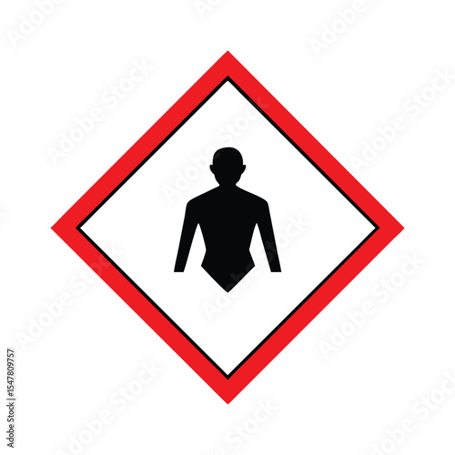 "Health Hazard Symbol Safety Warning Label"