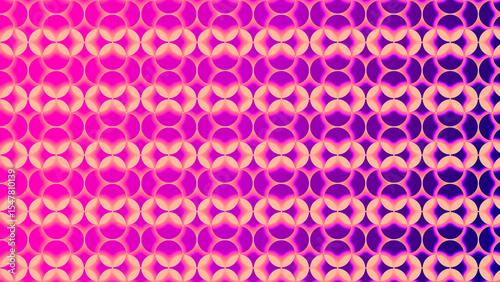 Vibrant Pink and Purple Geometric Pattern with Repeating Circles for Fashion, Pop Art, and Trendy Visual Projects