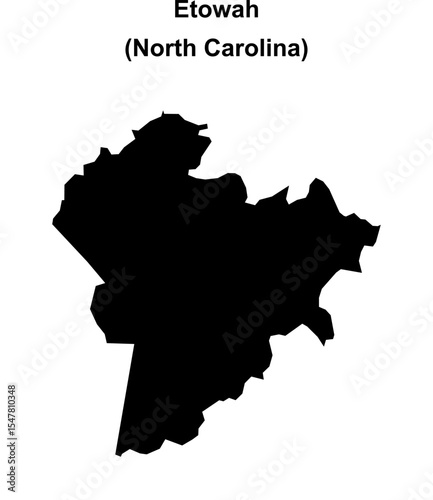 Etowah (North Carolina) blank outline map