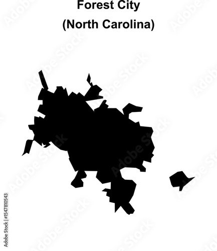 Forest City (North Carolina) blank outline map