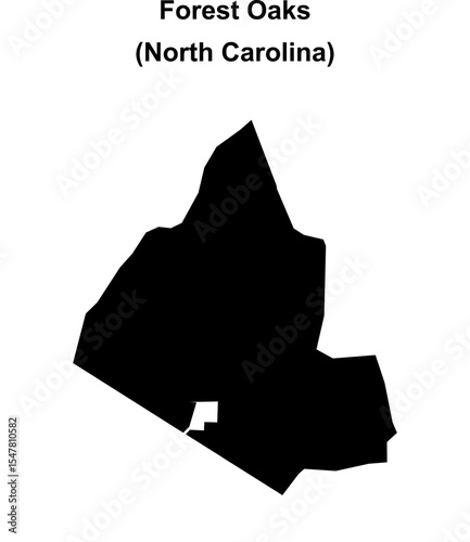 Forest Oaks (North Carolina) blank outline map