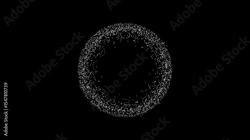 Graphic illustration of particle motion. Animation of circle expansion and contraction.