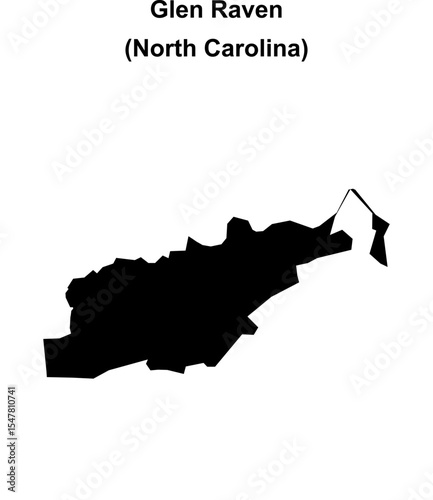 Glen Raven (North Carolina) blank outline map