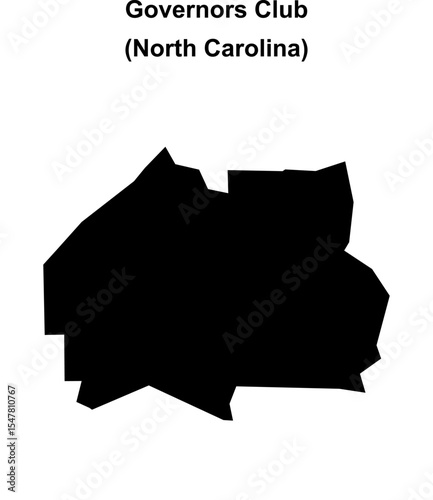 Governors Club (North Carolina) blank outline map