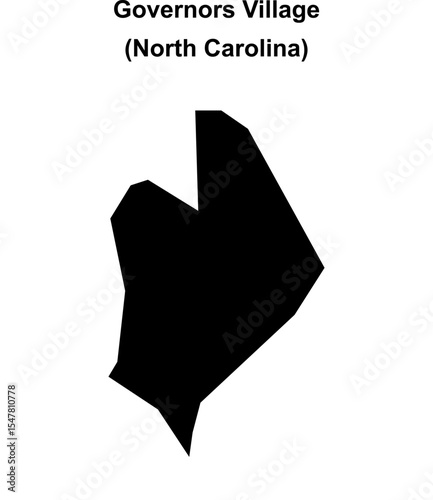 Governors Village (North Carolina) blank outline map