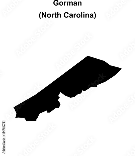 Gorman (North Carolina) blank outline map