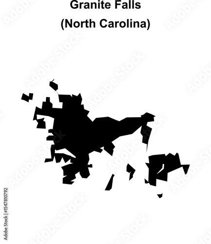 Granite Falls (North Carolina) blank outline map
