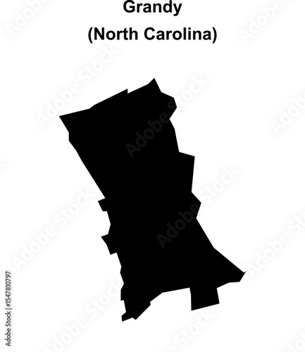 Grandy (North Carolina) blank outline map