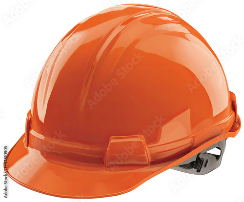 Orange Construction Hard Hat Safety Equipment Isolated on Transparent Background