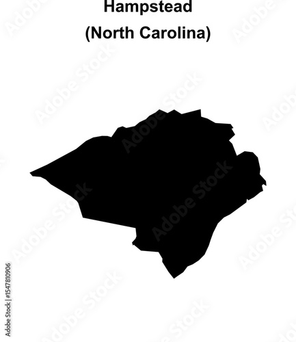Hampstead (North Carolina) blank outline map