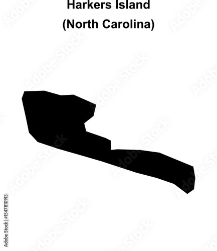 Harkers Island (North Carolina) blank outline map