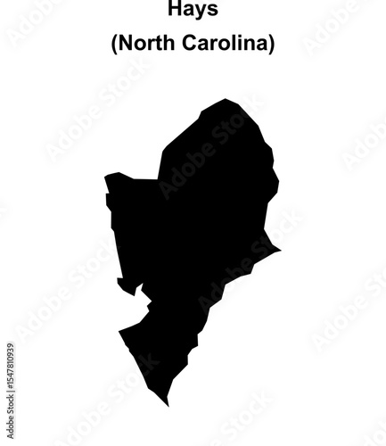 Hays (North Carolina) blank outline map