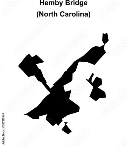 Hemby Bridge (North Carolina) blank outline map
