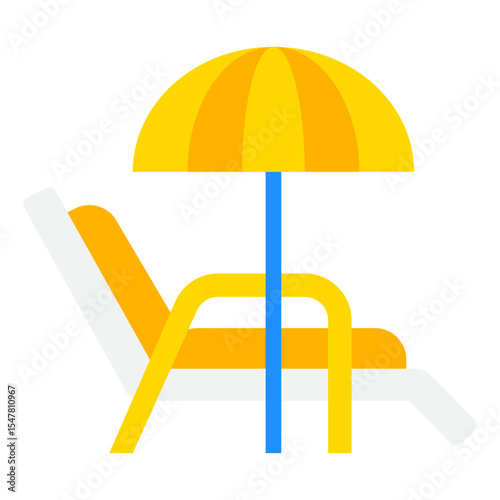 Beach Sun Lounger with Umbrella