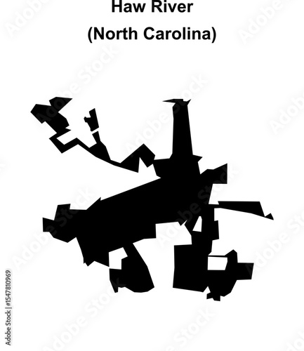 Haw River (North Carolina) blank outline map