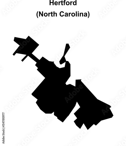 Hertford (North Carolina) blank outline map
