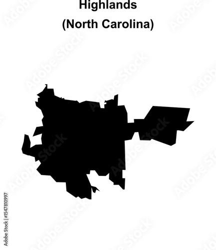 Highlands (North Carolina) blank outline map