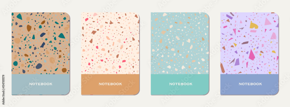 Fototapeta premium Notebook cover design. Terrazzo abstract