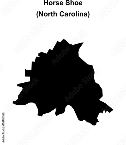 Horse Shoe (North Carolina) blank outline map